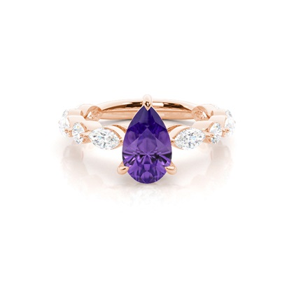 Prong Set Amethyst Engagement Ring