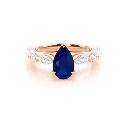 Prong Set Blue Sapphire Engagement Ring