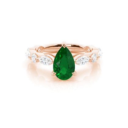 Prong Set Emerald Engagement Ring