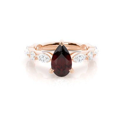 Prong Set Garnet Engagement Ring