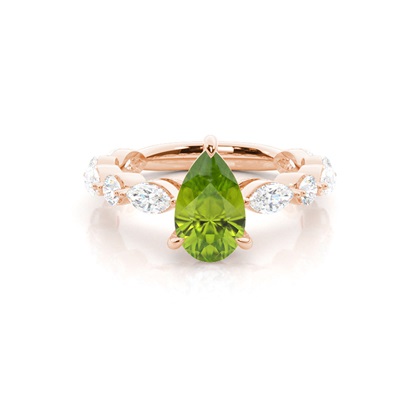 Prong Set Peridot Engagement Ring