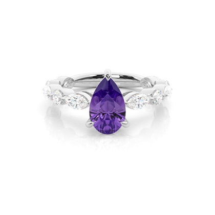 Prong Set Amethyst Engagement Ring