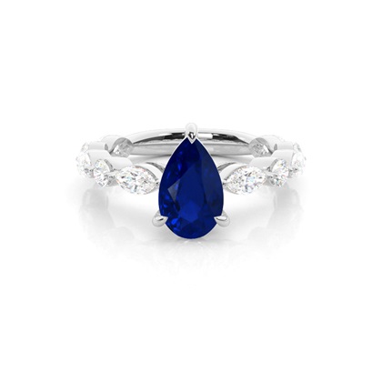 Prong Set Blue Sapphire Engagement Ring