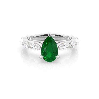 Prong Set Emerald Engagement Ring