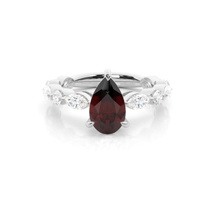 Prong Set Garnet Engagement Ring