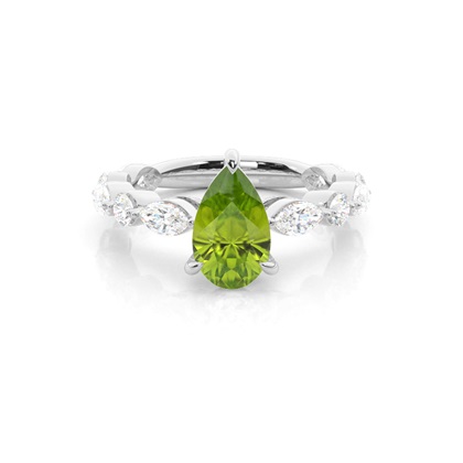 Prong Set Peridot Engagement Ring