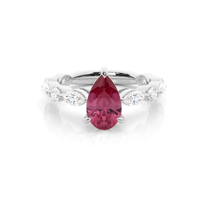 Prong Set Pink Tourmaline Engagement Ring