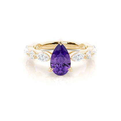 Prong Set Amethyst Engagement Ring