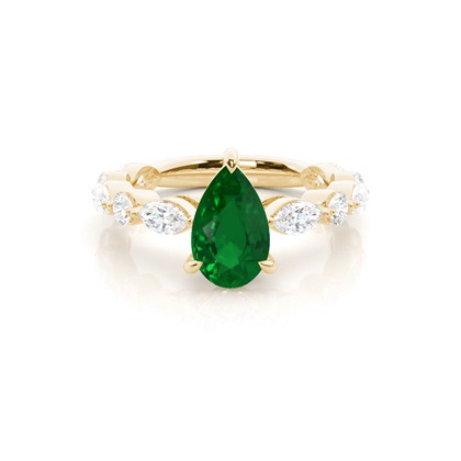 Prong Set Emerald Engagement Ring