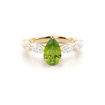 Prong Set Peridot Engagement Ring