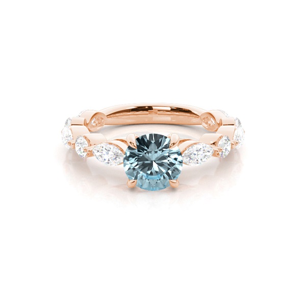 Prong Set Aqamarine Engagement Ring