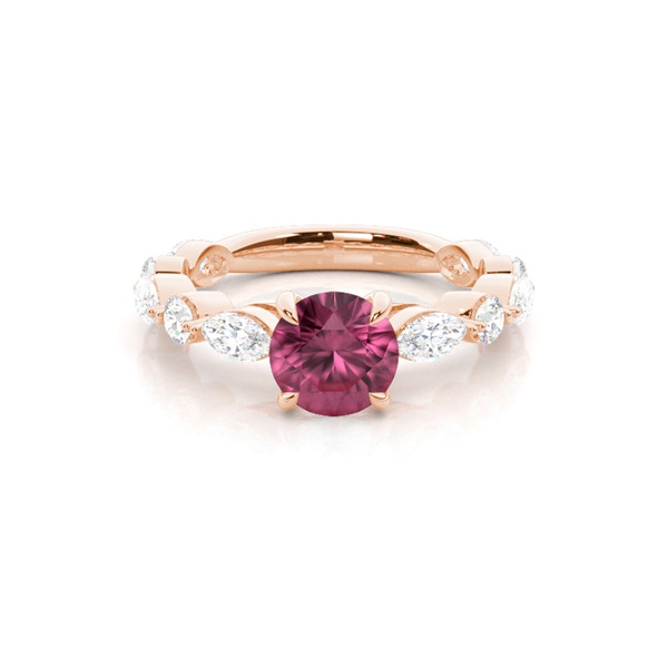 Prong Set Pink Tourmaline Engagement Ring