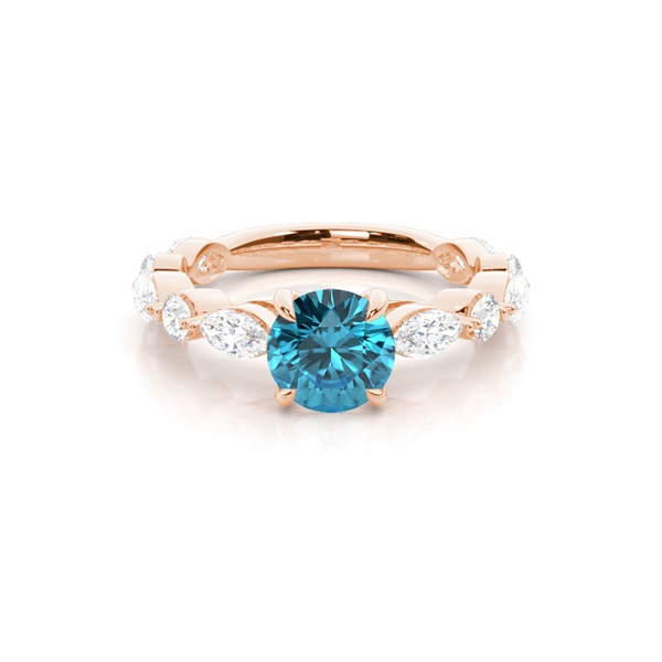 Prong Set Blue Topaz Engagement Ring