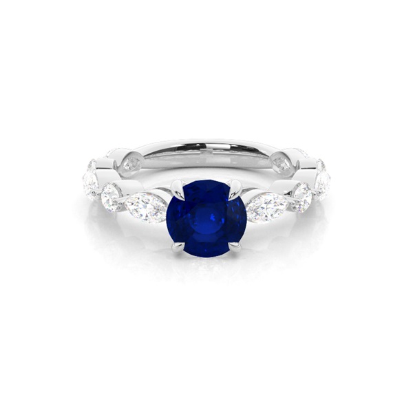 Prong Set Blue Sapphire Engagement Ring