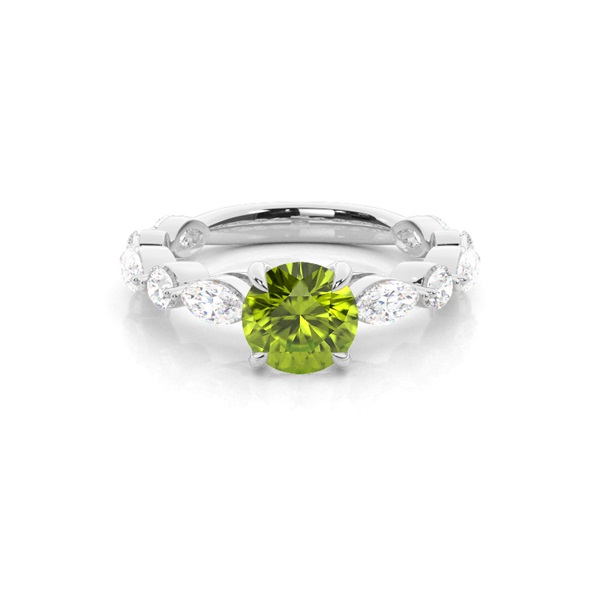 Prong Set Peridot Engagement Ring