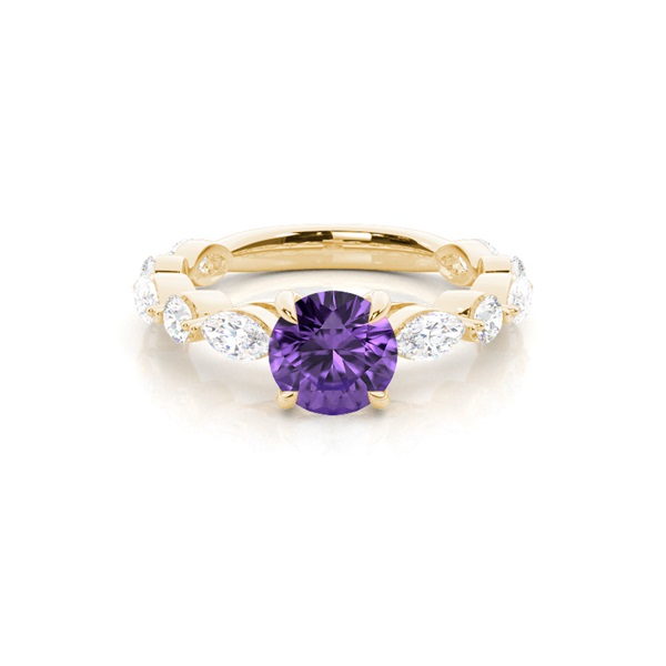 Prong Set Amethyst Engagement Ring