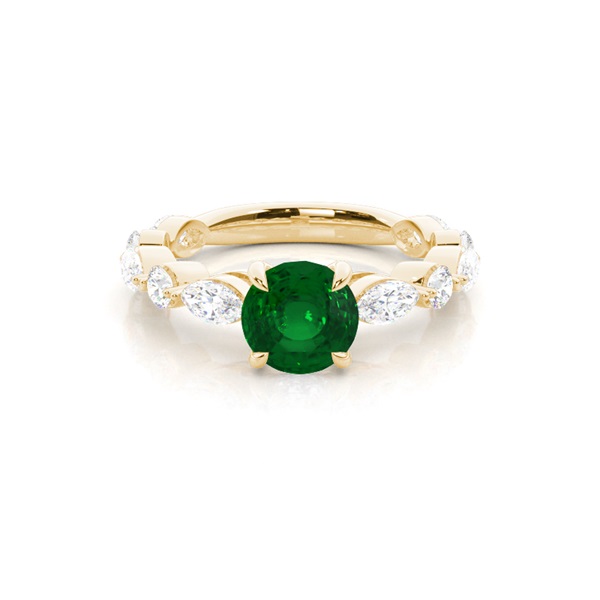 Prong Set Emerald Engagement Ring