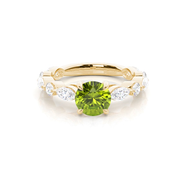 Prong Set Peridot Engagement Ring