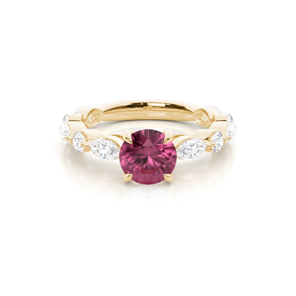 Prong Set Pink Tourmaline Engagement Ring