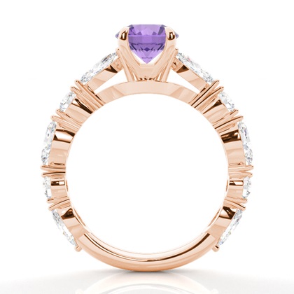 Krappenbesetzter Amethyst-Verlobungsring