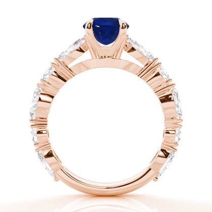 Verlobungsring mit blauem Saphir in Krappenfassung