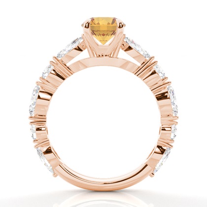 Krappenbesetzter Citrin-Verlobungsring