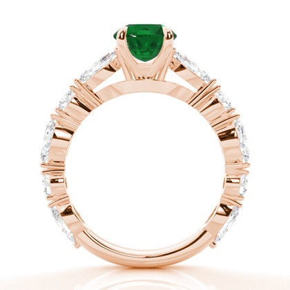 Krappenbesetzter Smaragd-Verlobungsring