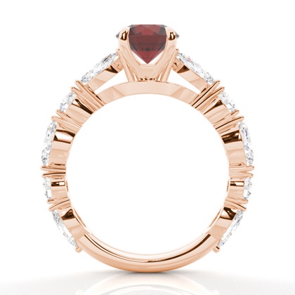 Granat-Verlobungsring in Krappenfassung