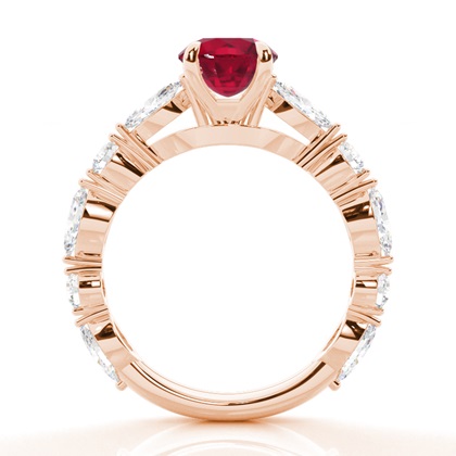 Krappenbesetzter Rubin-Verlobungsring