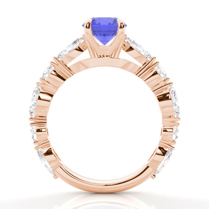Prong Set Tansanit-Verlobungsring