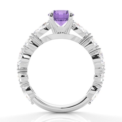 Krappenbesetzter Amethyst-Verlobungsring
