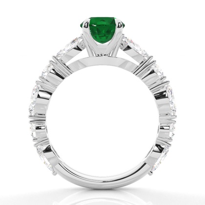 Krappenbesetzter Smaragd-Verlobungsring