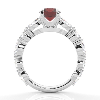 Granat-Verlobungsring in Krappenfassung