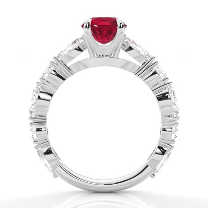 Krappenbesetzter Rubin-Verlobungsring