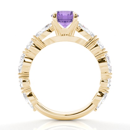 Krappenbesetzter Amethyst-Verlobungsring