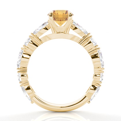 Krappenbesetzter Citrin-Verlobungsring