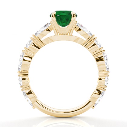 Krappenbesetzter Smaragd-Verlobungsring