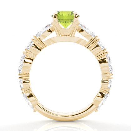 Krappenbesetzter Peridot-Verlobungsring