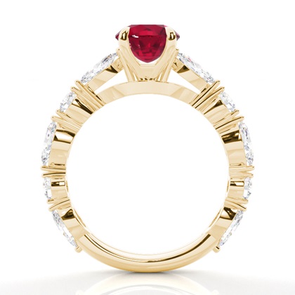 Krappenbesetzter Rubin-Verlobungsring