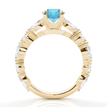 Verlobungsring mit blauem Topas in Krappenfassung