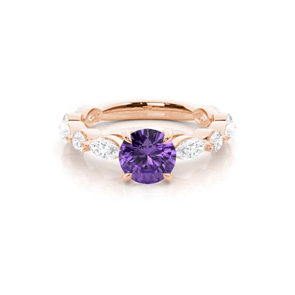 Prong Set Amethyst Engagement Ring