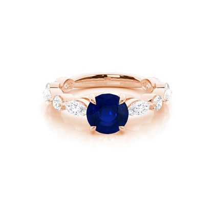 Rose Gold Gemstone Diamond Engagement Rings