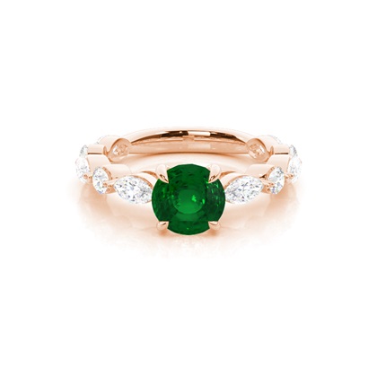 Prong Set Emerald Engagement Ring