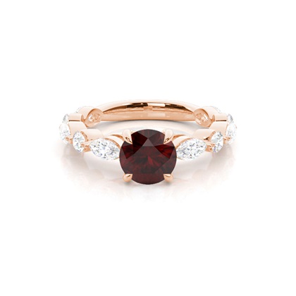 Prong Set Garnet Engagement Ring