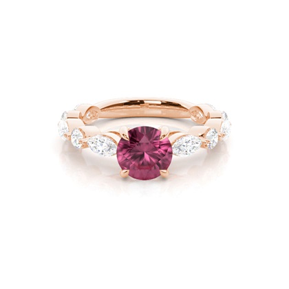 Prong Set Pink Tourmaline Engagement Ring