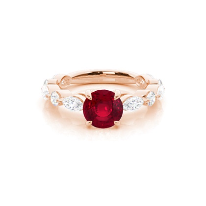 Prong Set Ruby Engagement Ring