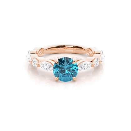 Prong Set Blue Topaz Engagement Ring