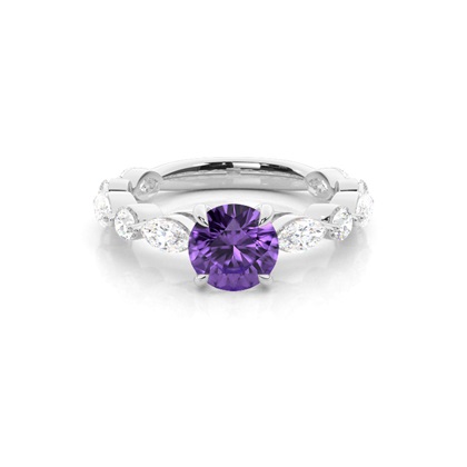 Prong Set Amethyst Engagement Ring