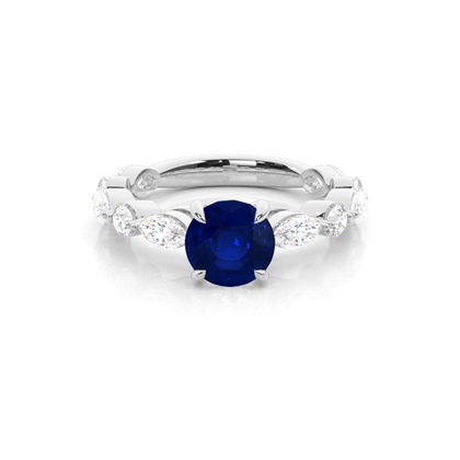 Prong Set Blue Sapphire Engagement Ring