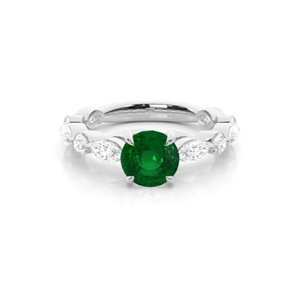 Prong Set Emerald Engagement Ring